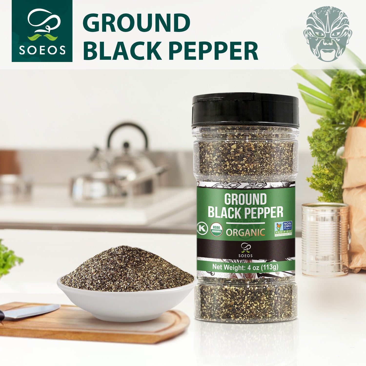 Organic Black Ground Pepper, 4oz