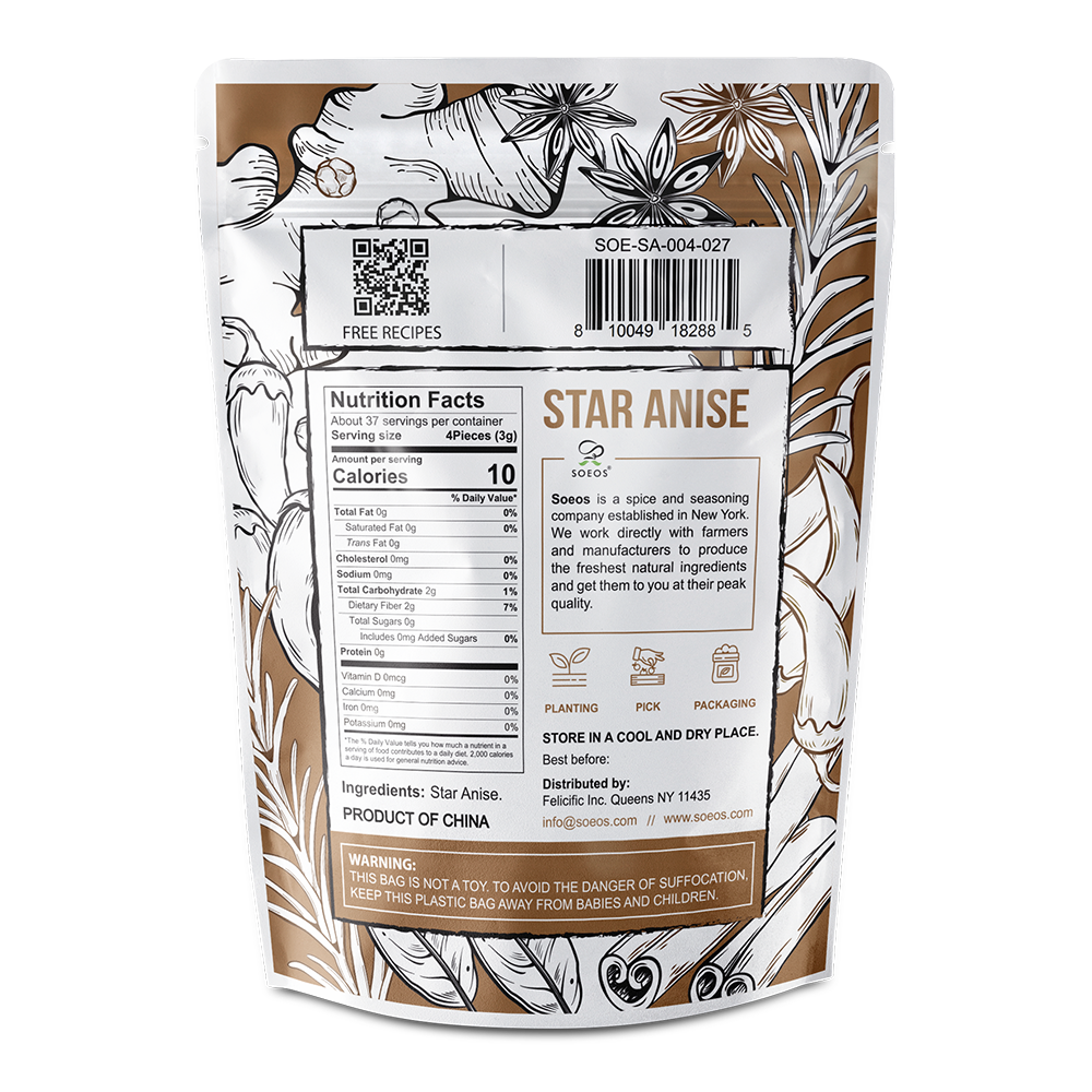 Star Anise Seeds (Anis Estrella), 4 oz - Case of 100