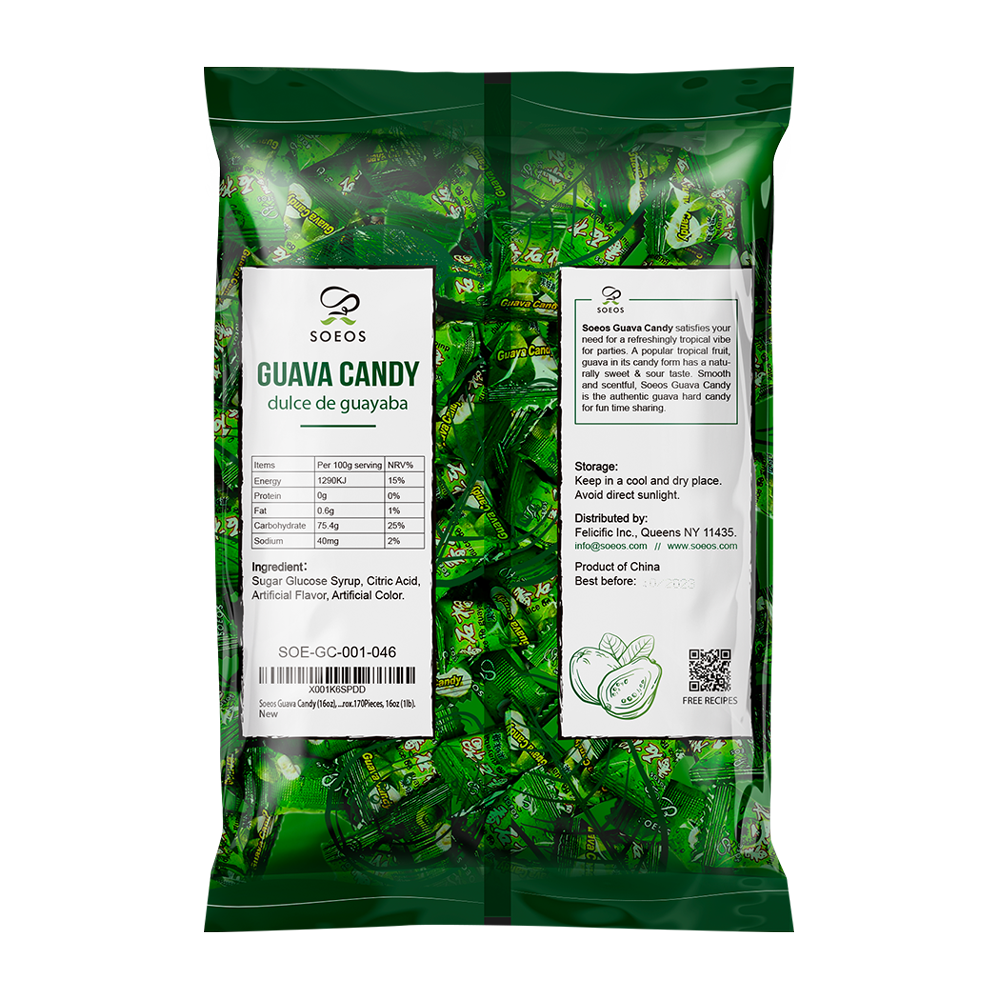 Guava Pack Guava Candy, Classic Series Chinese Guava Hard Candy, 16 oz (Pack of 1 ...