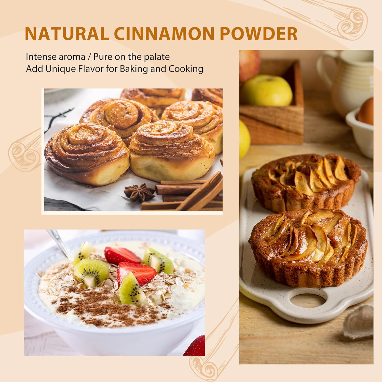 Cinnamon Powder Organic, 15 Ounce (425g)