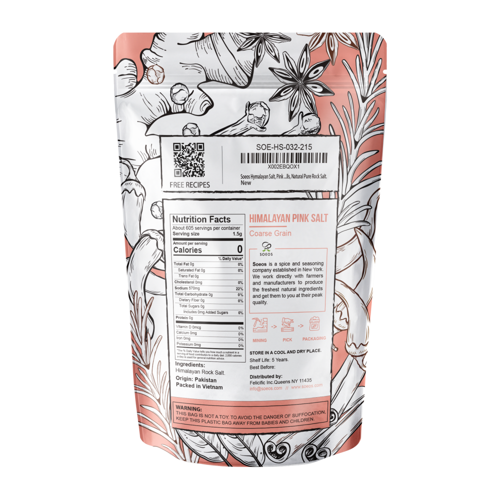 Pink Himalayan Salt, Coarse Grain, 2lbs.
