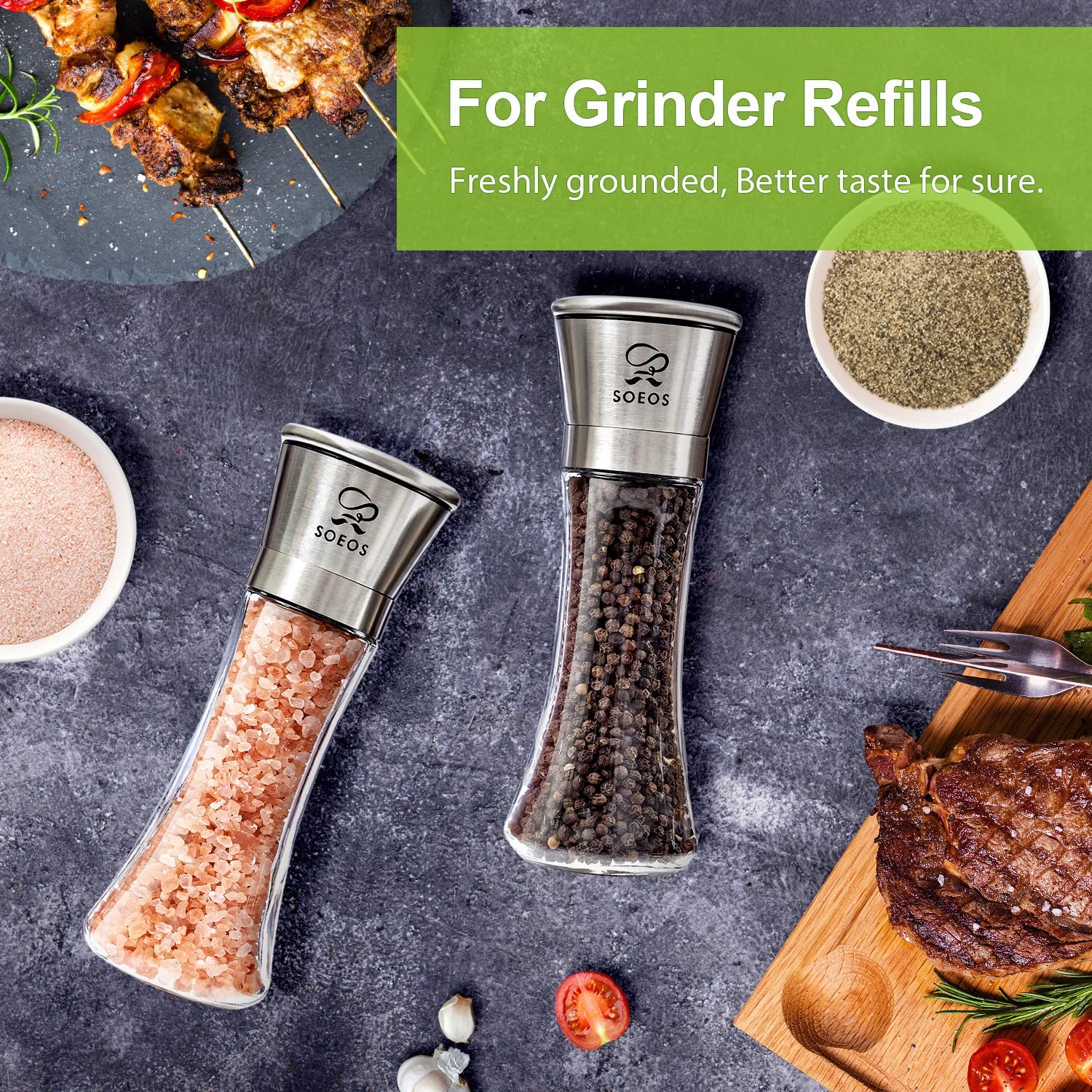 Himalayan Pink Salt 39 oz + Whole Black Peppercorns 18 oz