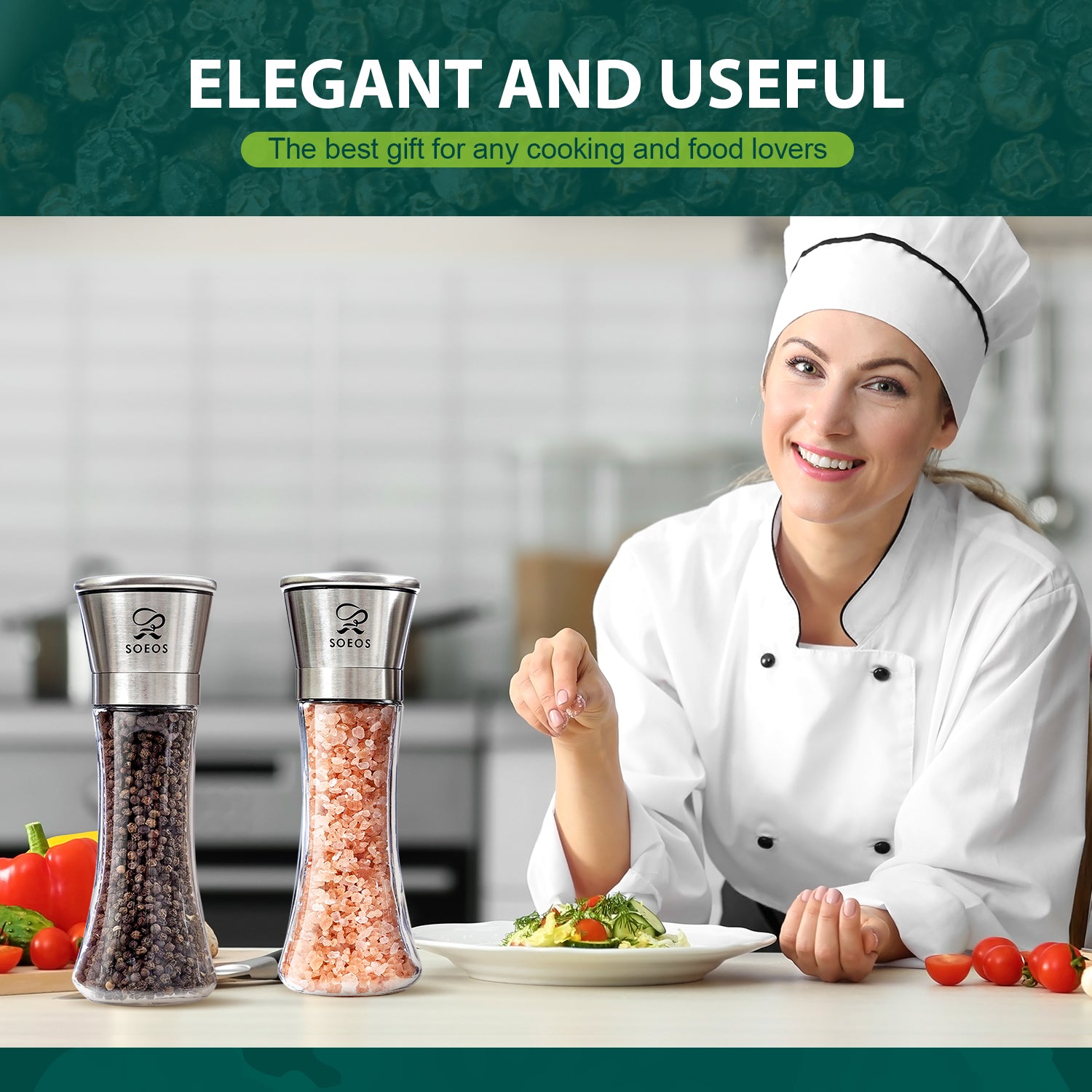 Himalayan Salt, 39 oz + Whole Black Peppercorns, 18 oz.