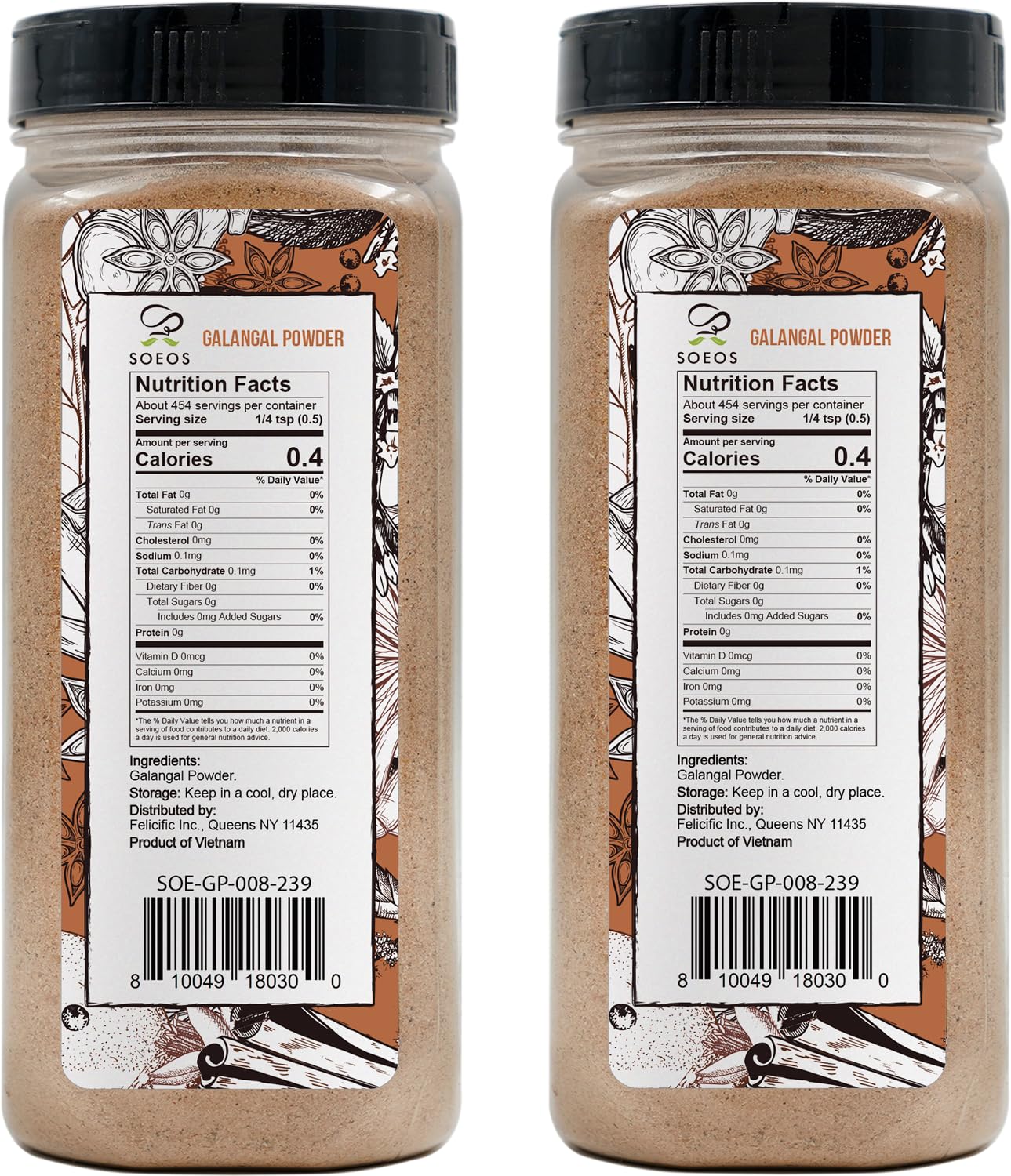 Galangal Powder 8oz (227g), Twin Pack, 16oz Total