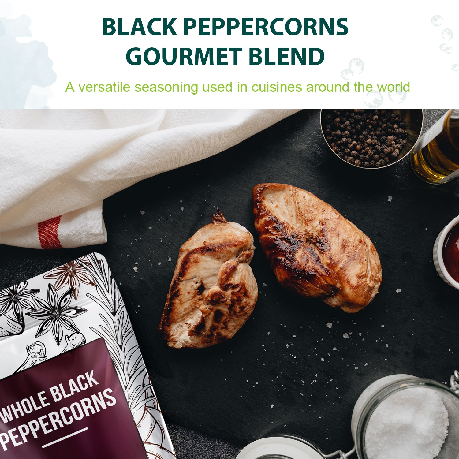 Whole Black Peppercorns 16oz + Himalayan Pink Salt 2lb