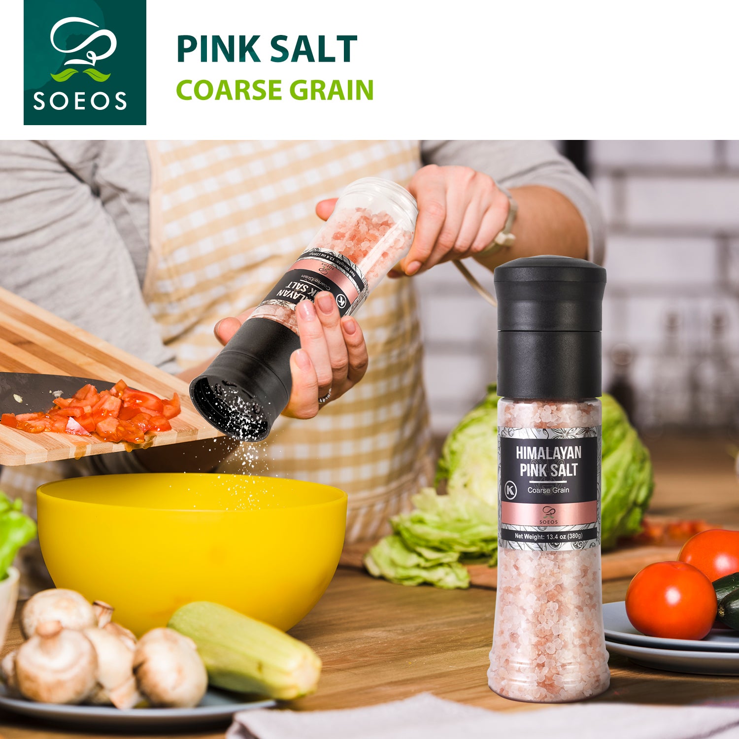 Himalayan Pink Salt Grinder, 13.4 Oz (380g)