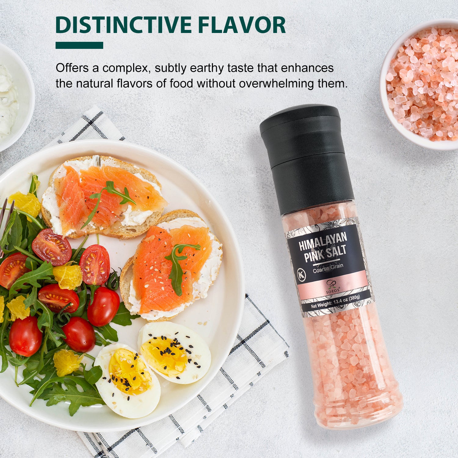 Himalayan Pink Salt Grinder, 13.4 Oz (380g)