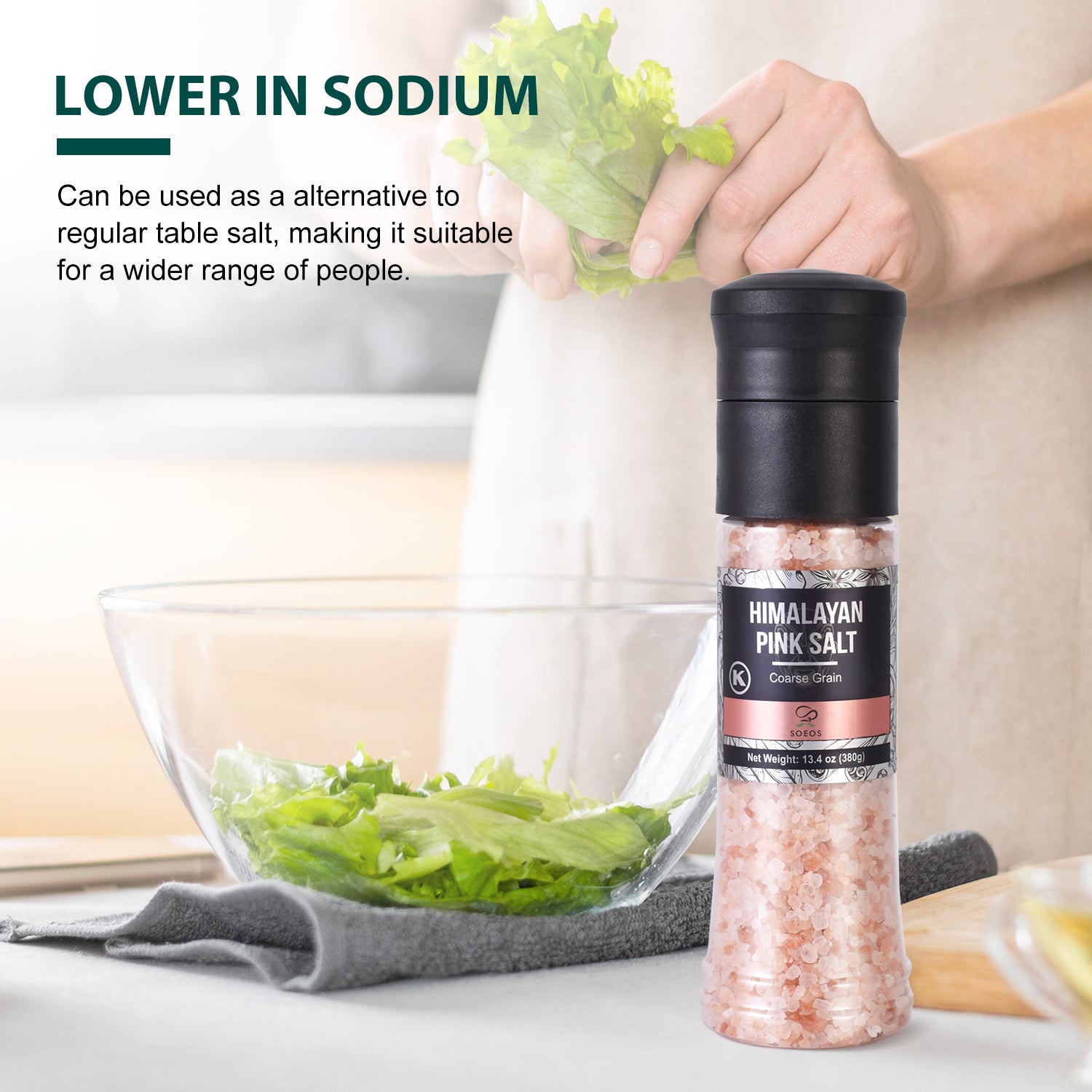 Himalayan Pink Salt Grinder, 13.4 Oz (380g)