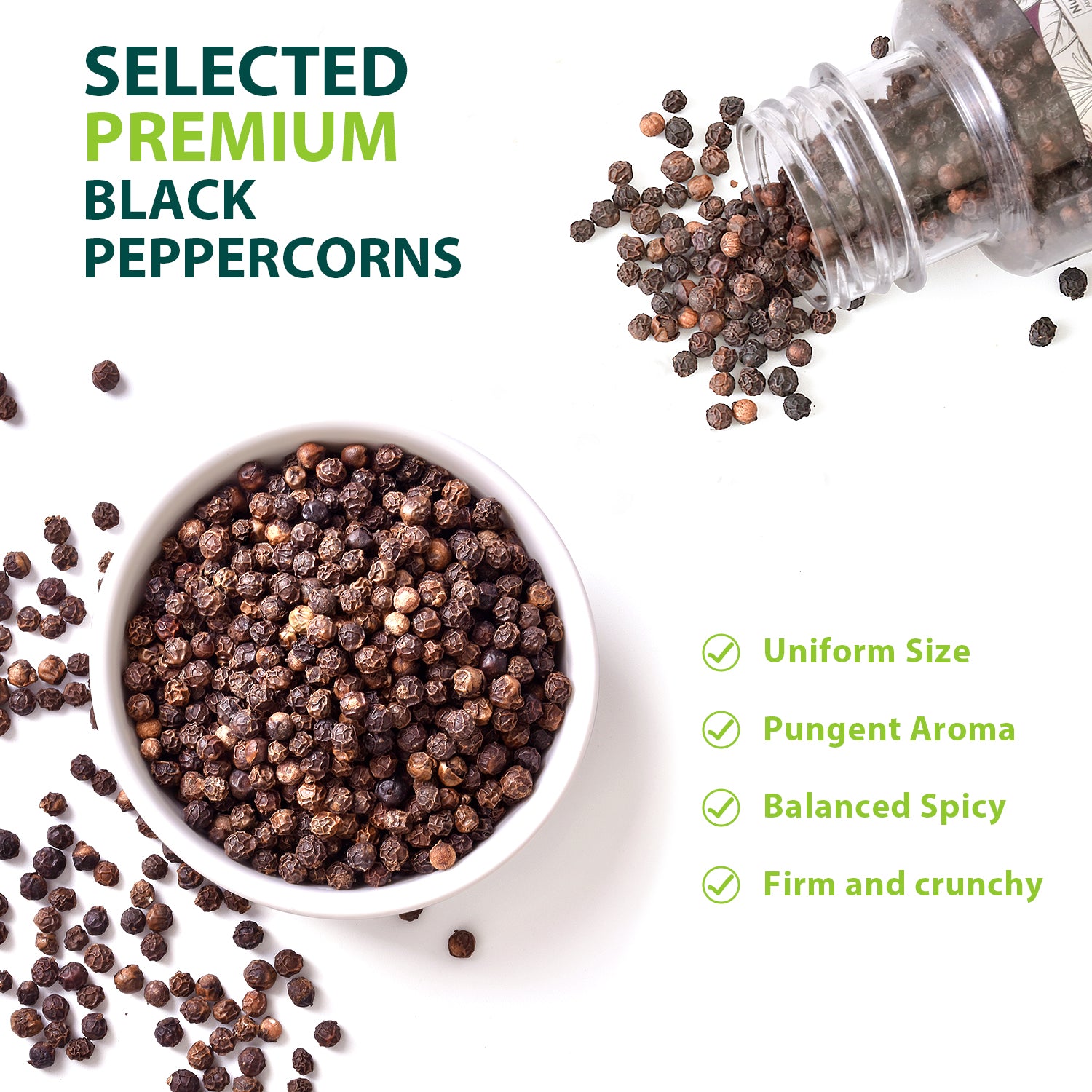 Whole Black Peppercorns 190g and Himalayan Pink Salt 380g