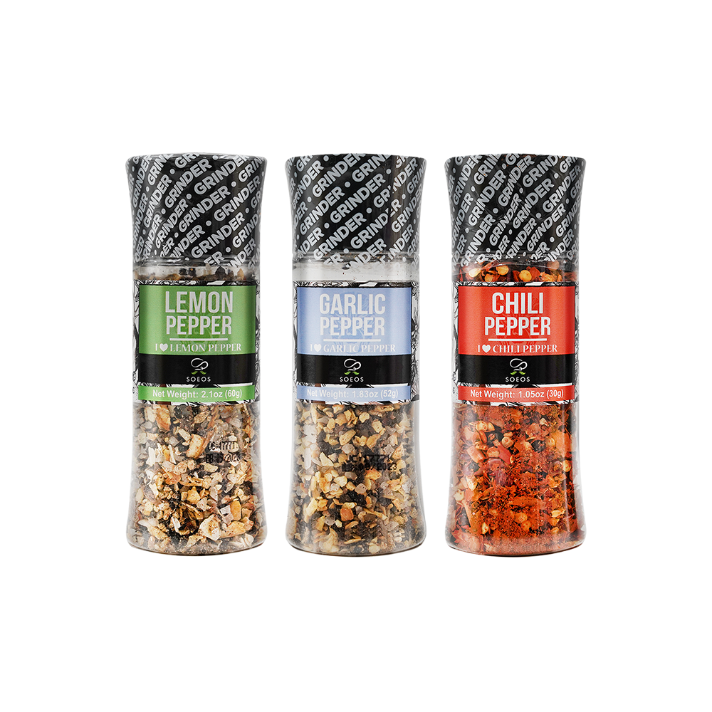 I Love Pepper Spice Seasoning Set of 3 with Integrated Grinders