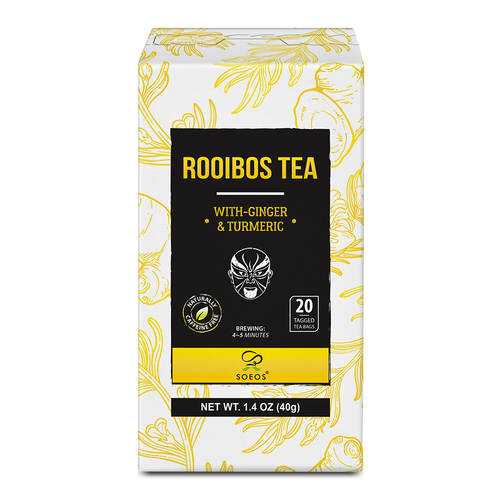Soeos Rooibos Tea with Ginger & Turmeric, 1.04 oz (40 g), 20 Tagged Tea Bags