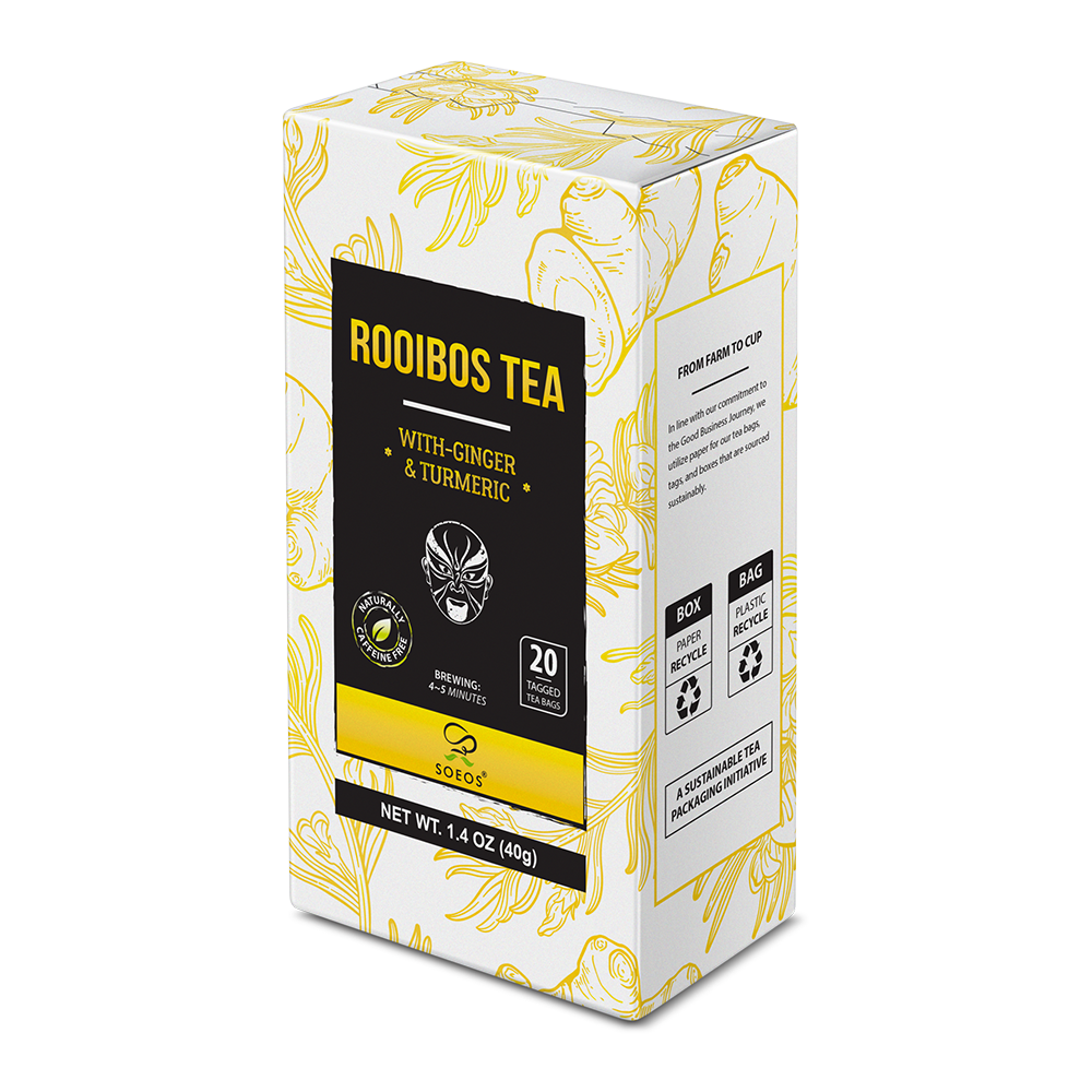 Rooibos Tea with Ginger & Turmeric, 1.04 oz (40 g), 20 Tagged Tea Bags