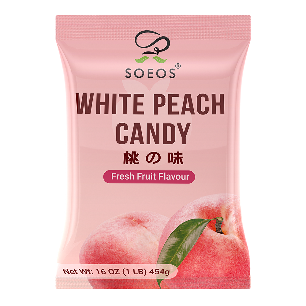 White Peach Hard Candy, 16 oz - Case of 24