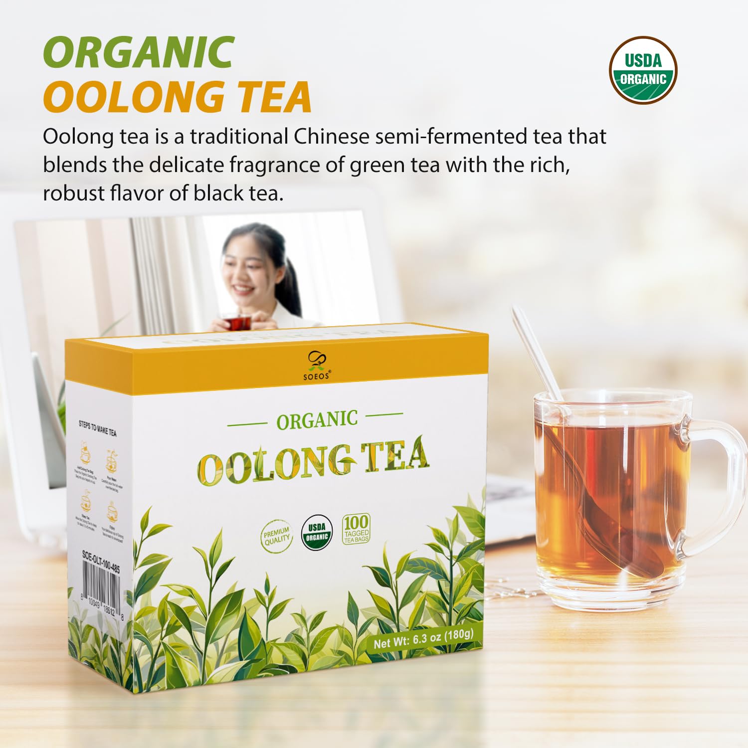 Organic Oolong Tea, 200 Tea Bags (2 Pack)