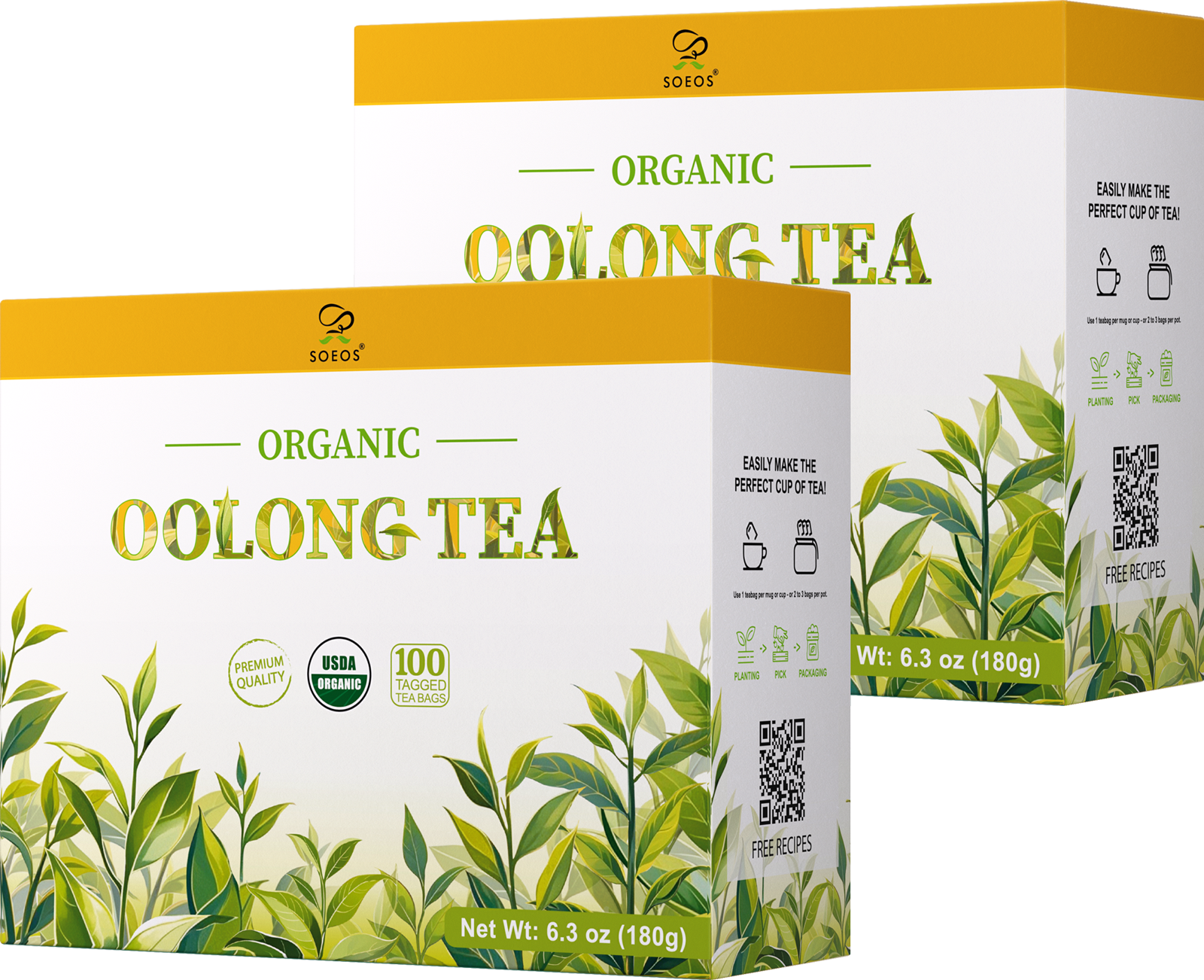 Organic Oolong Tea, 200 Tea Bags (2 Pack)