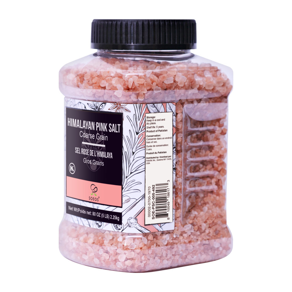 Himalayan Salt, Coarse Grain, 5 lb (80 oz) Kosher Salt - Case of 6