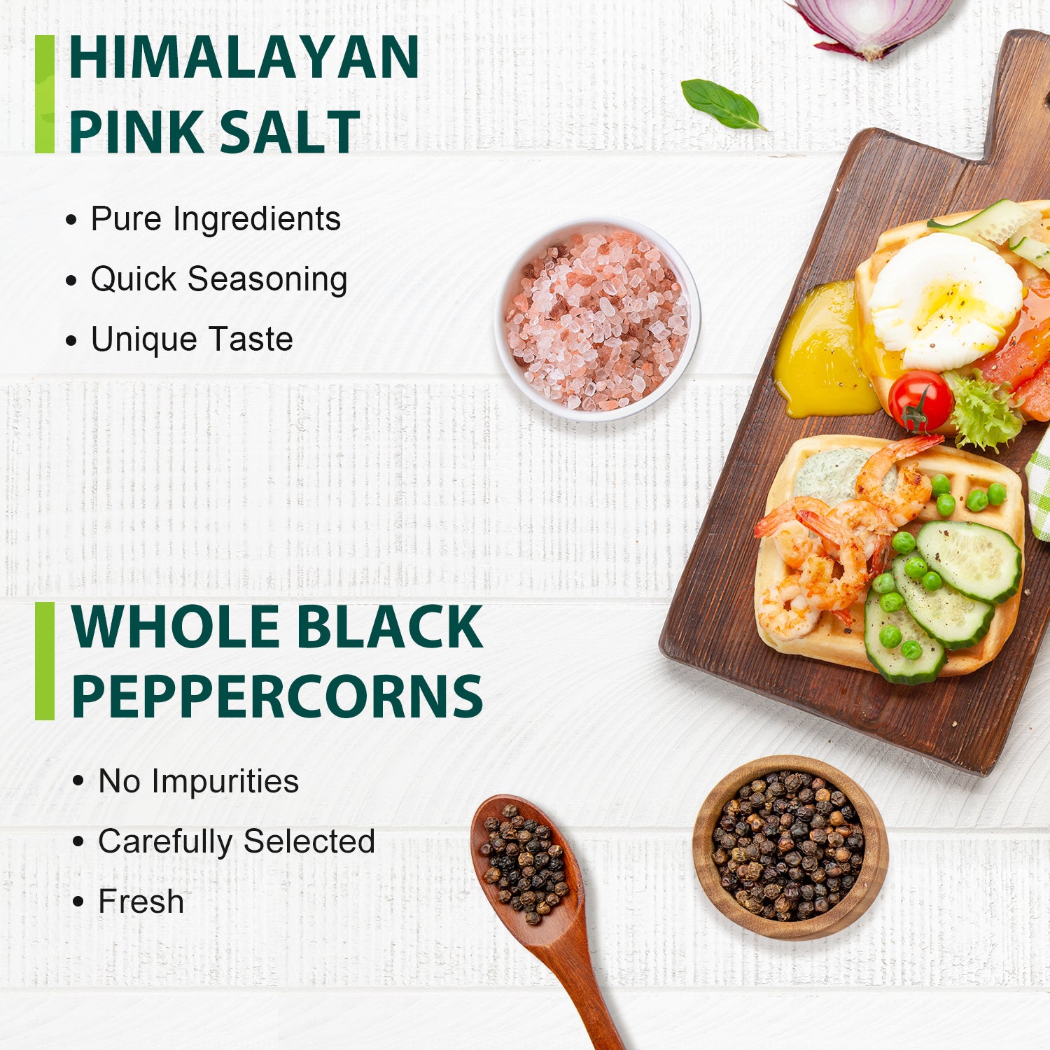 Himalayan Pink Salt, Coarse Grain, 39 oz (1.1 kg) + Organic Whole Black Peppercorns, 18 oz (510g)