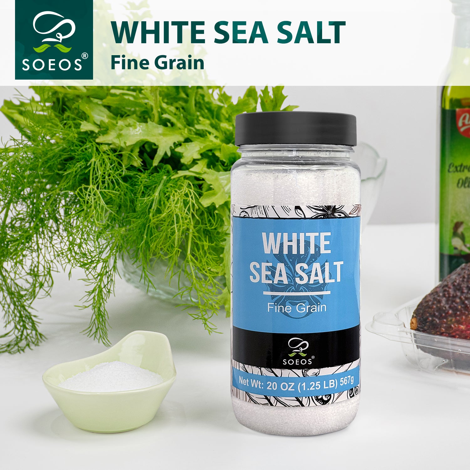 Sea Salt, Fine Grain, 20 Oz (1.25 Pound)