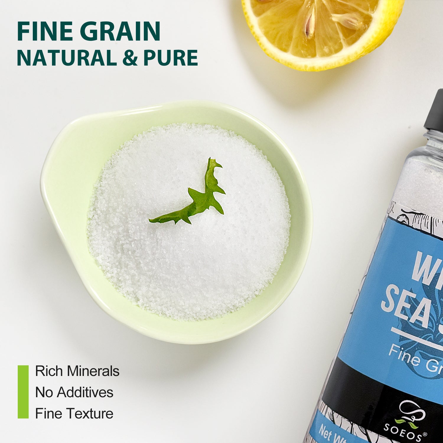 Sea Salt, Fine Grain, 20 Oz (1.25 Pound)