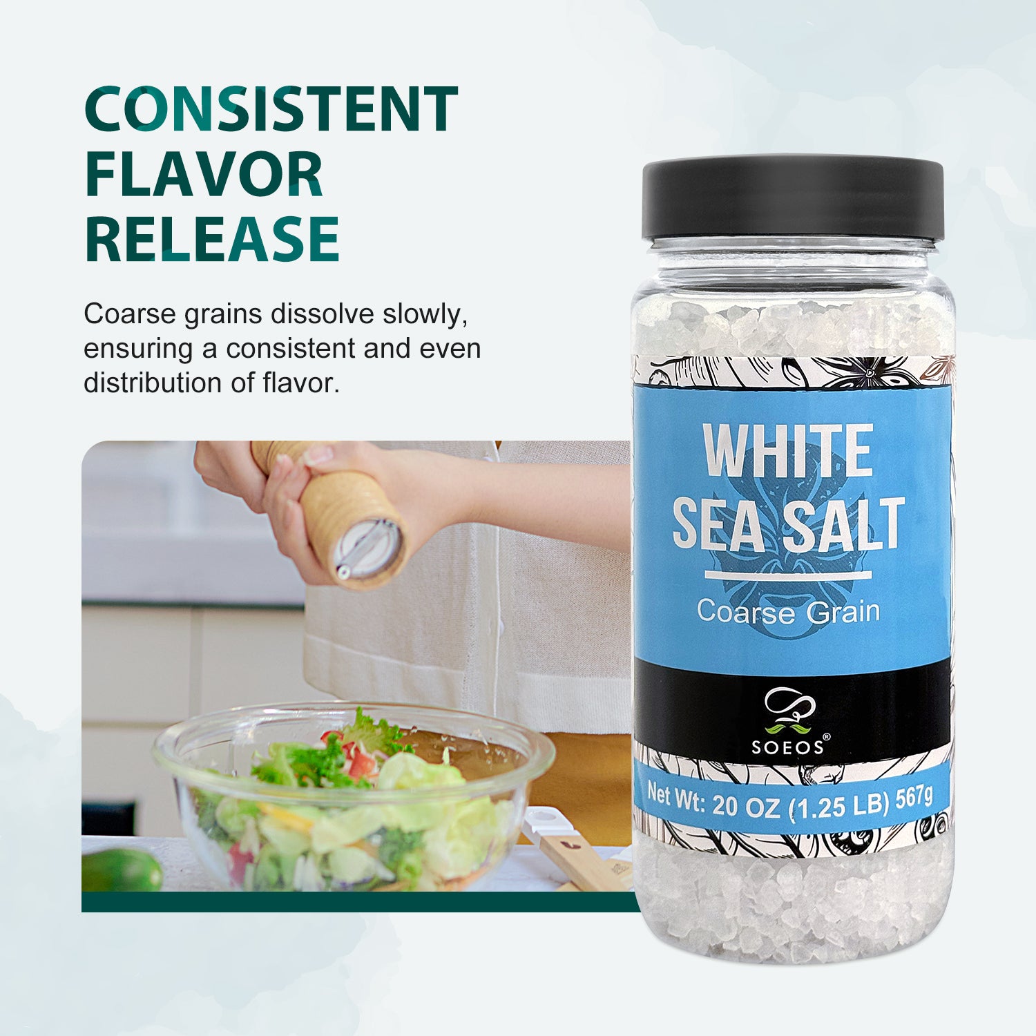 Sea Salt, Coarse Grain, 20 Oz (1.25 Pound)