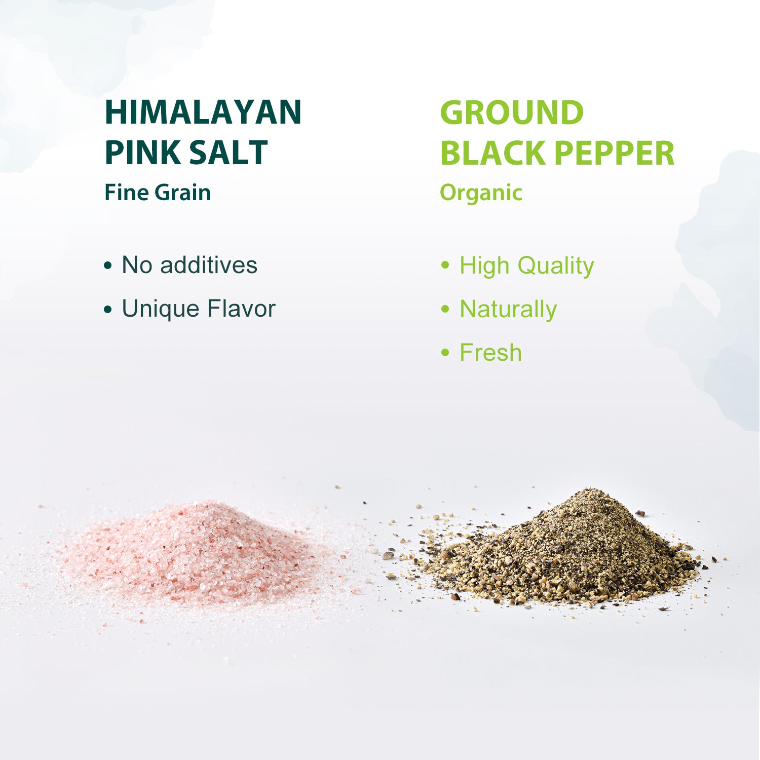 Himalayan Pink Salt, Fine Grain, 39 oz (1.1 kg) + Organic Whole Black Peppercorns, 18 oz (510g)