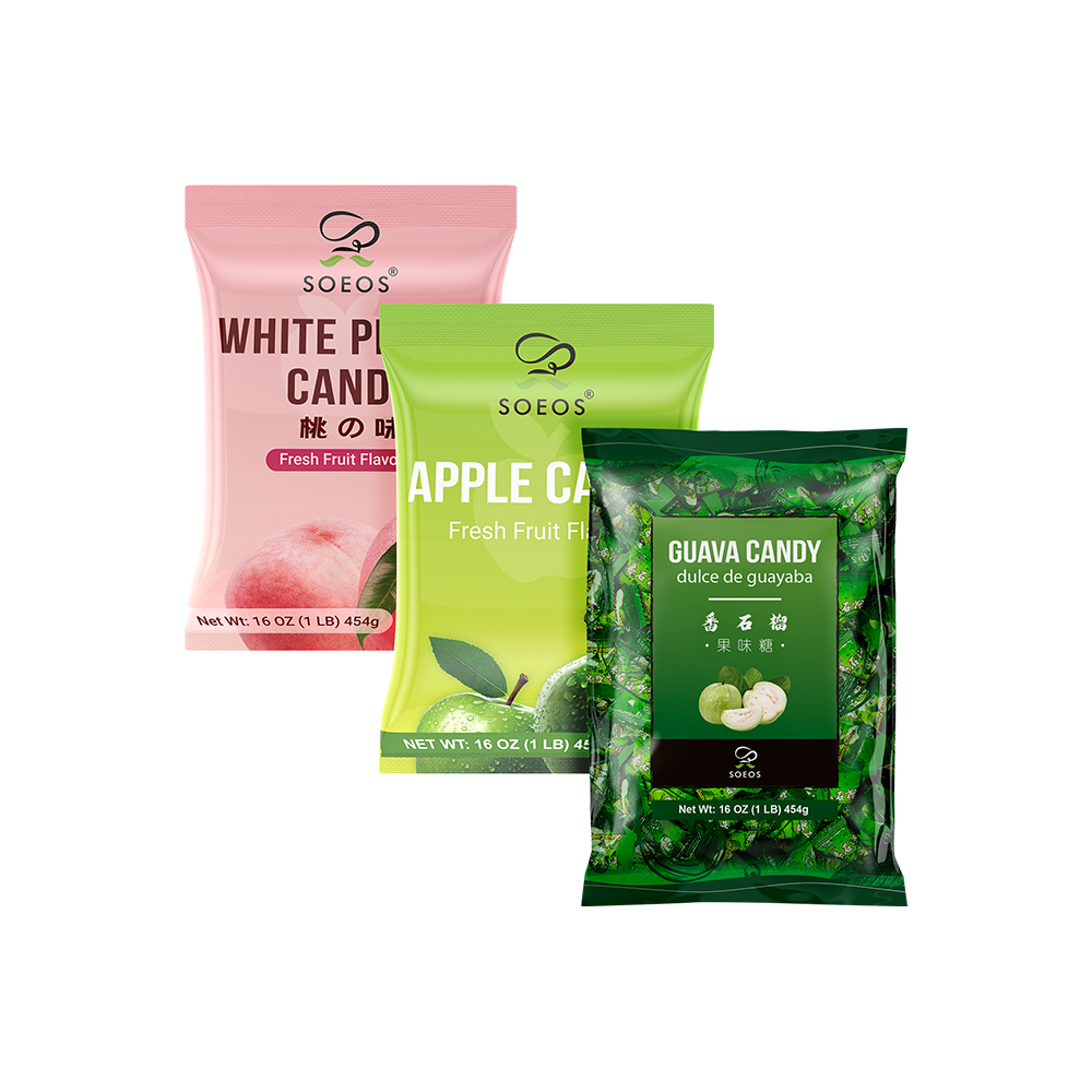 Guava Candy + Apple Candy + White Peach Candy, Pack of 3