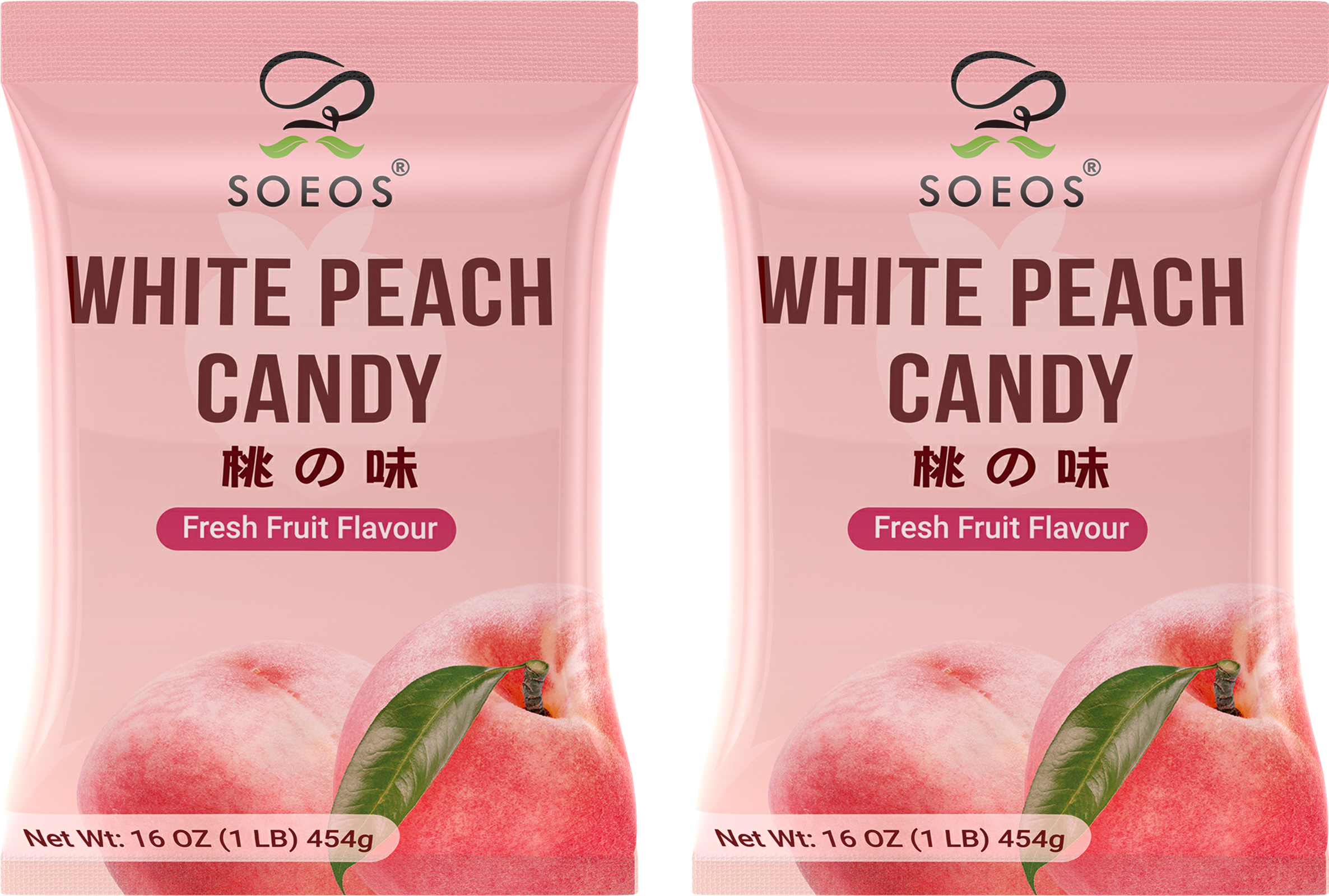 White Peach Hard Candy, 32 oz (2 Pack)