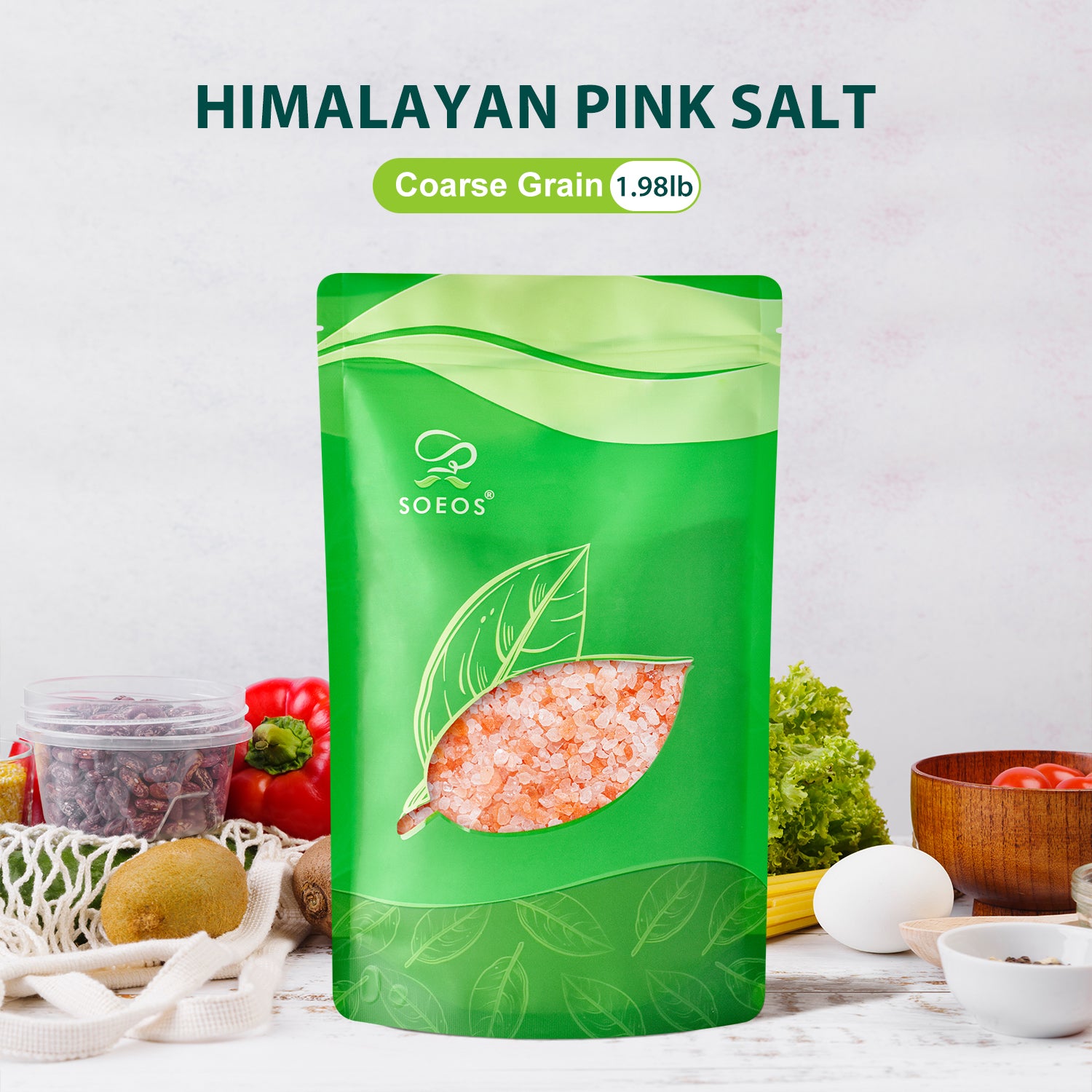 Soeos Coarse Grain Himalayan Pink Salt, 900g/ 31.7oz