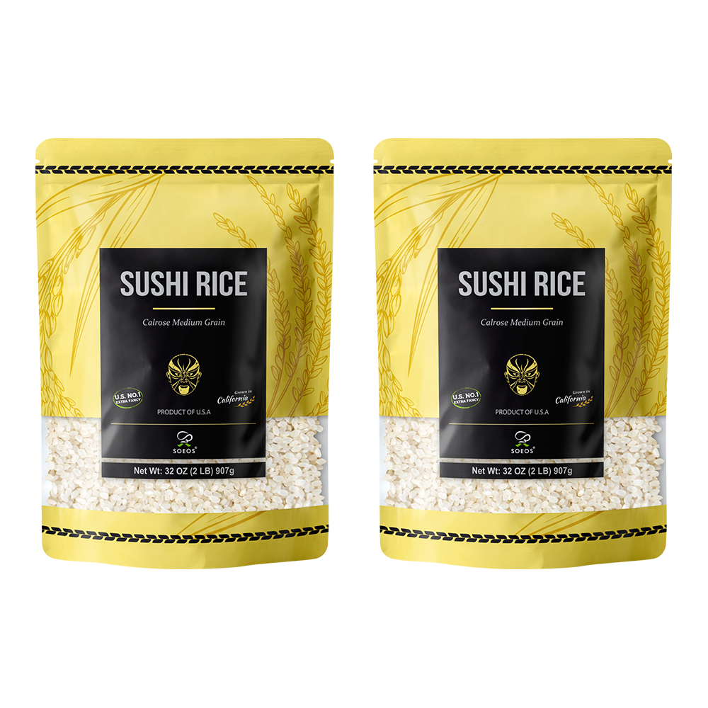 Premium Sushi Rice, 4 lb (2 Pack), Calrose Rice, Medium Grain