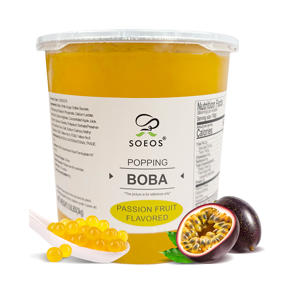 Passion Fruit Popping Boba Pearls, 7lb (1 Pack)