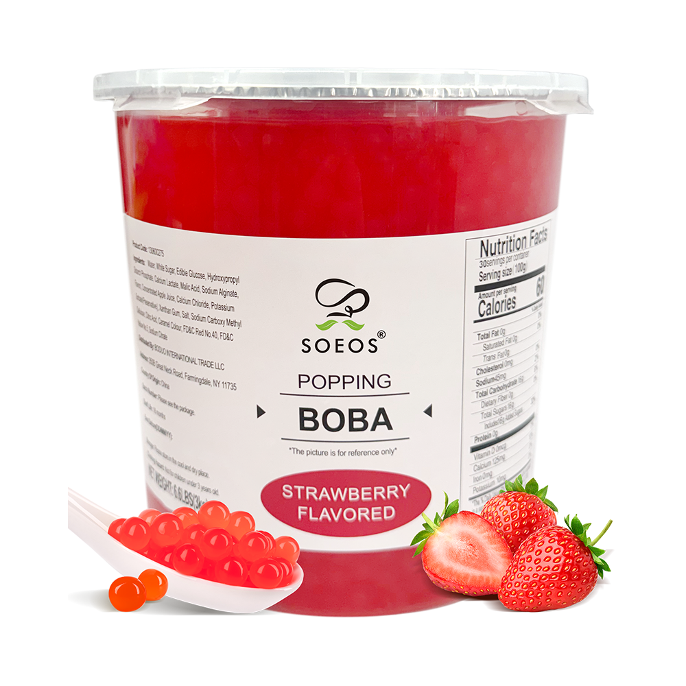 Strawberry Popping Boba Pearls, 7lb (1 Pack)