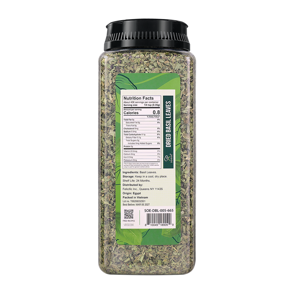Dried Basil Leaves, 5 oz (142g) - Case of 36
