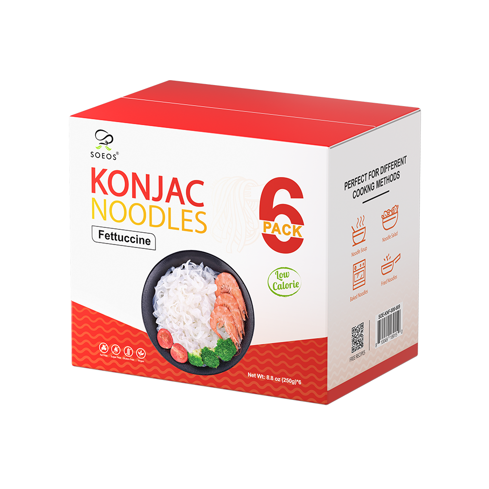 Konjac Noodles, Fettuccine Pasta, 8.8 oz (250g)*6 Pack