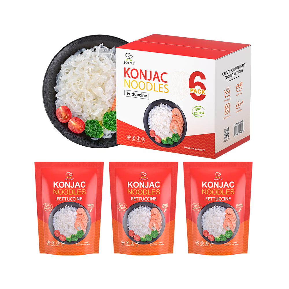 Konjac Noodles, Fettuccine Pasta, 8.8 oz (250g)*6 Pack