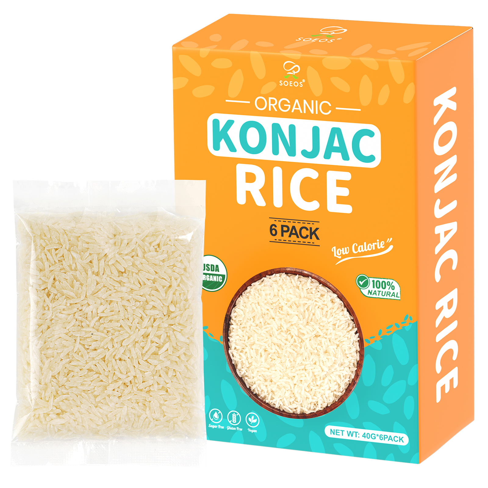 Organic Konjac Rice, 40g (6 Pack)