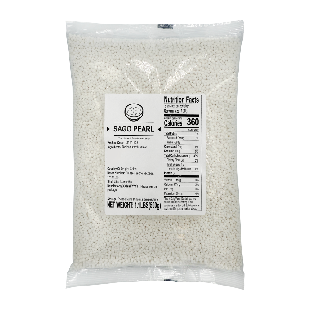 Sago Tapioca Pearls, 1.1 lbs (500g)