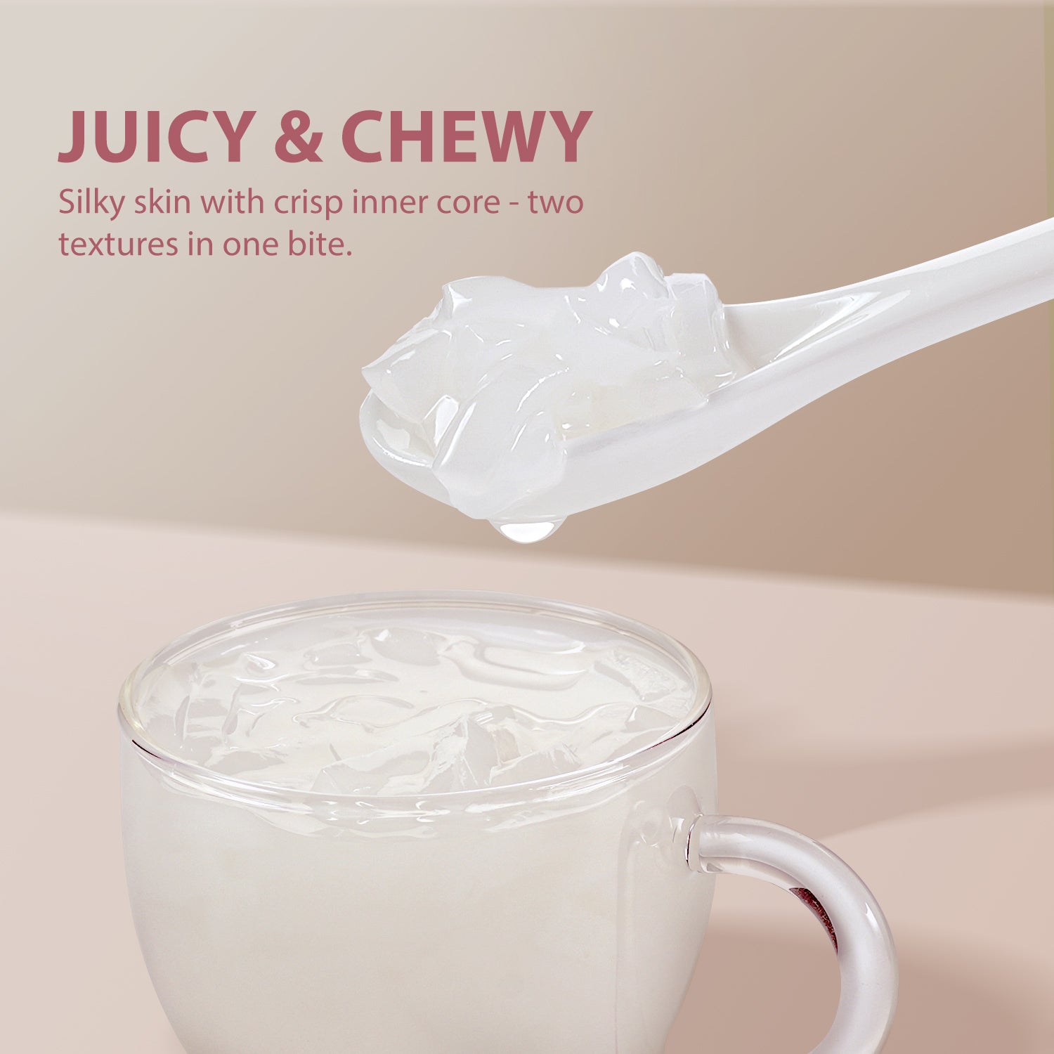 Lychee Flavored Coconut Jelly Strips, 2.2 lbs (1 Kg)