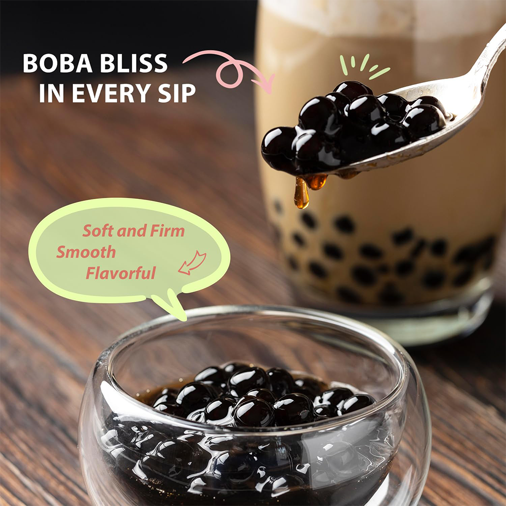 Soeos Boba Pearls, Black Tapioca Pearls,  2.2 lb (1 kg)