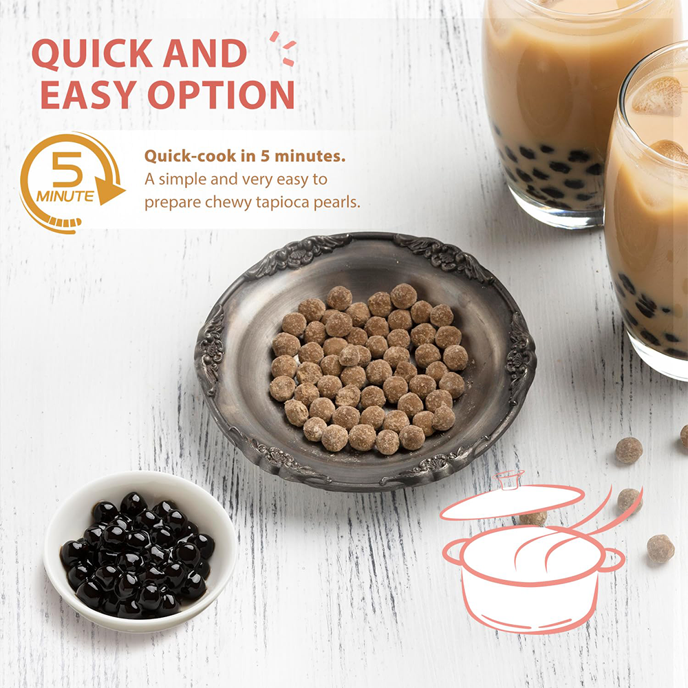 Soeos Boba Pearls, Black Tapioca Pearls,  2.2 lb (1 kg)