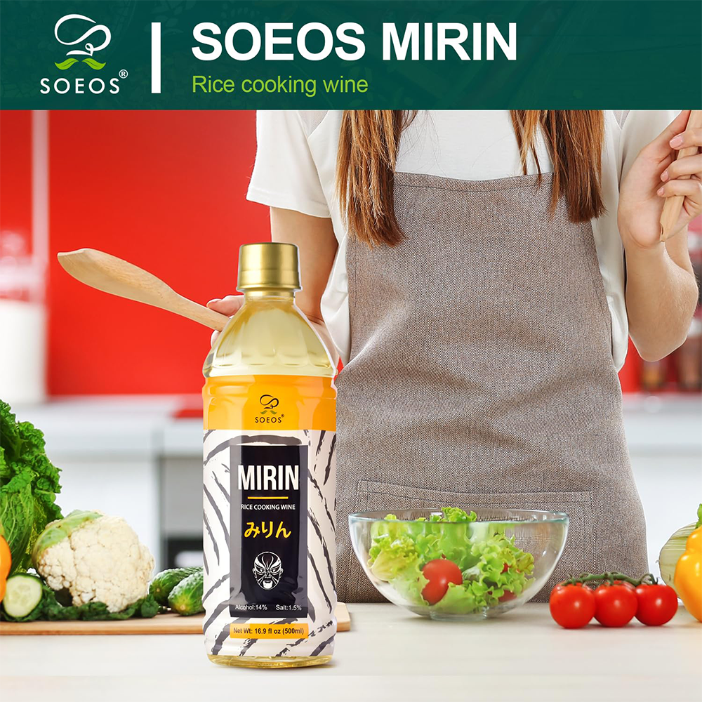 Soeos Mirin, Japanese Cooking Wine, 16.9 fl oz, 25 Servings per Container, Pack of 1