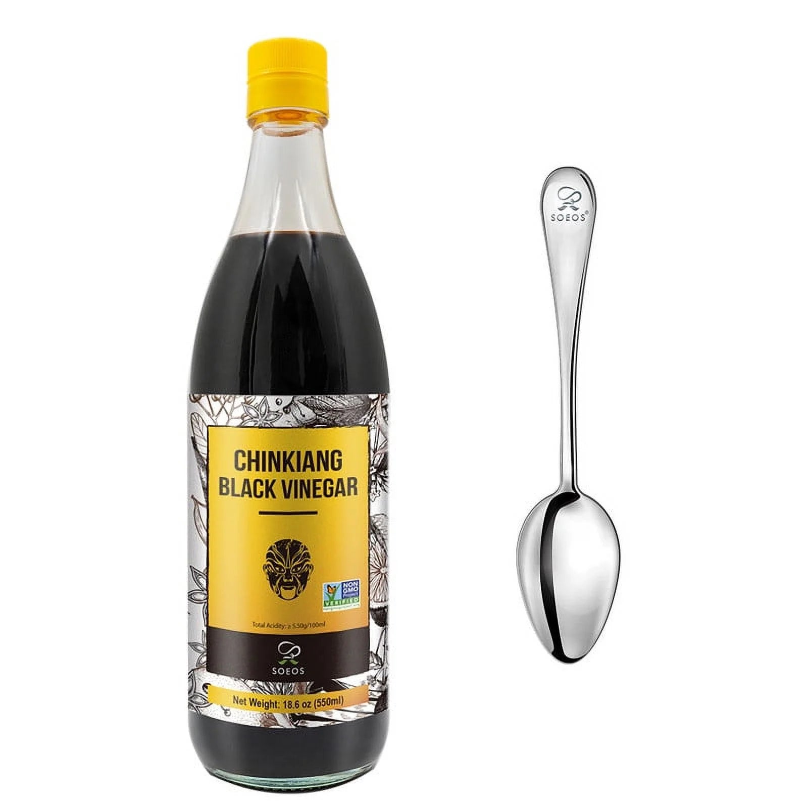 Soeos Black Vinegar, Zhenjiang Vinegar, 18.6 fl oz (550ml)