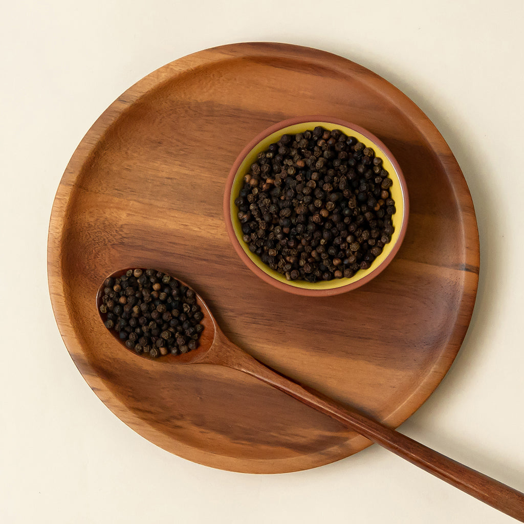 Whole Black Peppercorns.