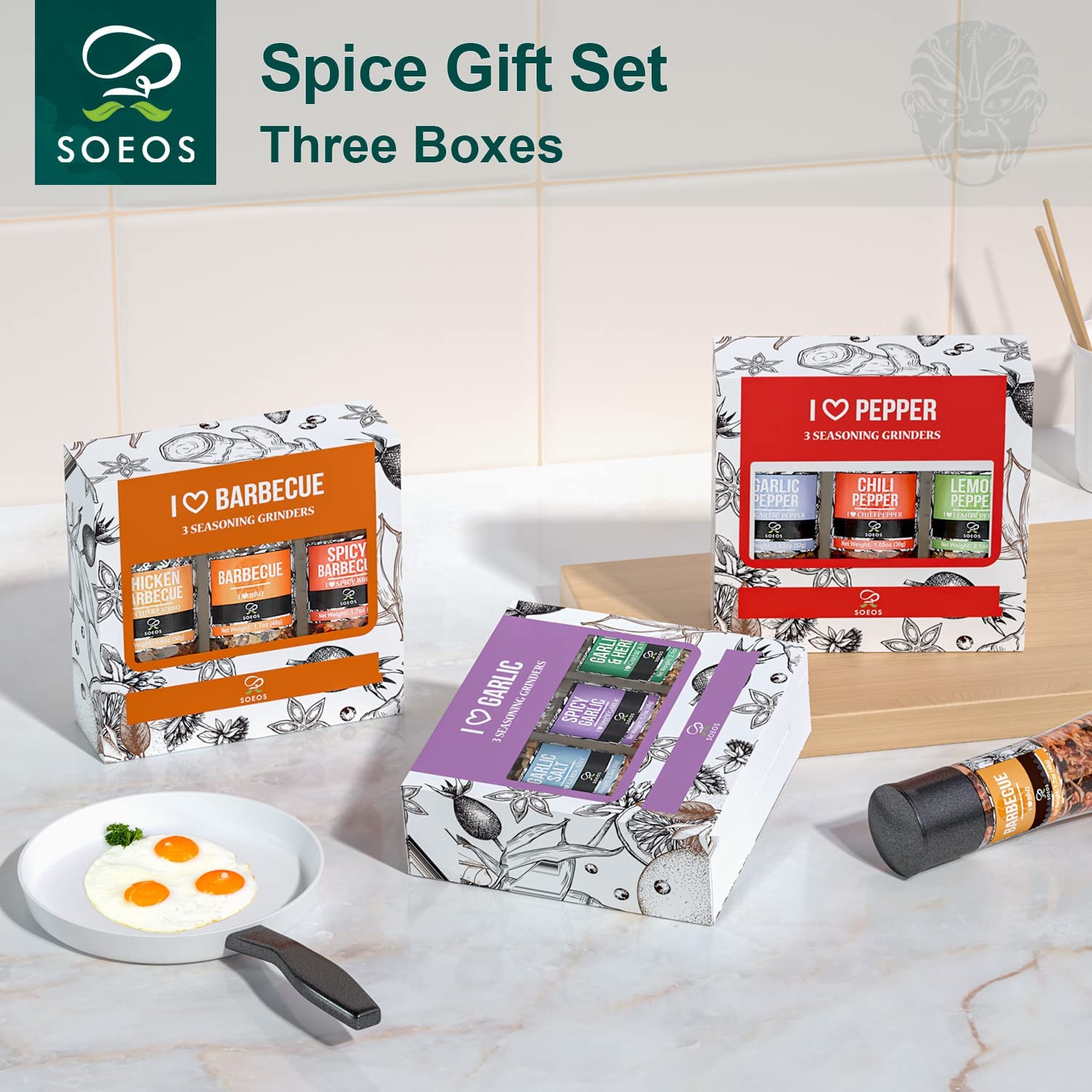 Spice Set of 9 I Love BBQ + Pepper + Garlic Seasoning Set